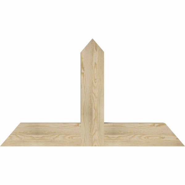 Ekena Millwork Portland Rough Sawn Timber Gable Bracket, Douglas Fir, 48"W x 28"H x 4"D x 6"F, 14/12 Pitch GBW048X28X0406POR00RDF - main